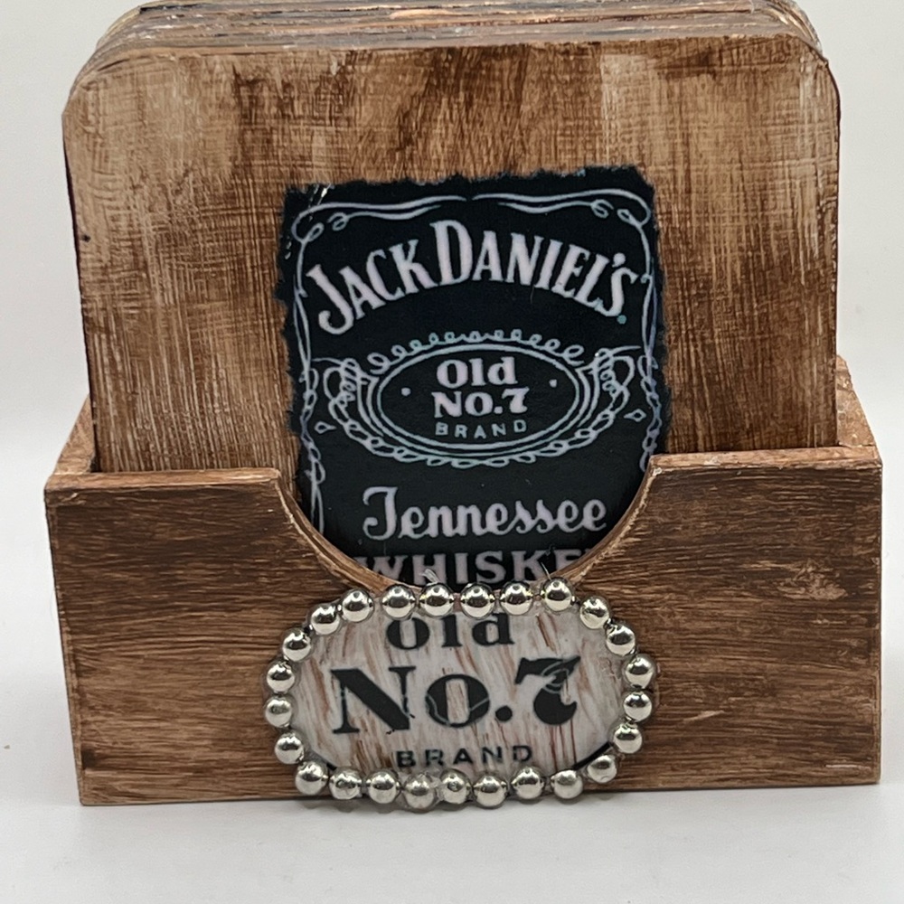 Jack Daniels set of 6 wood hand made coasters 🥃